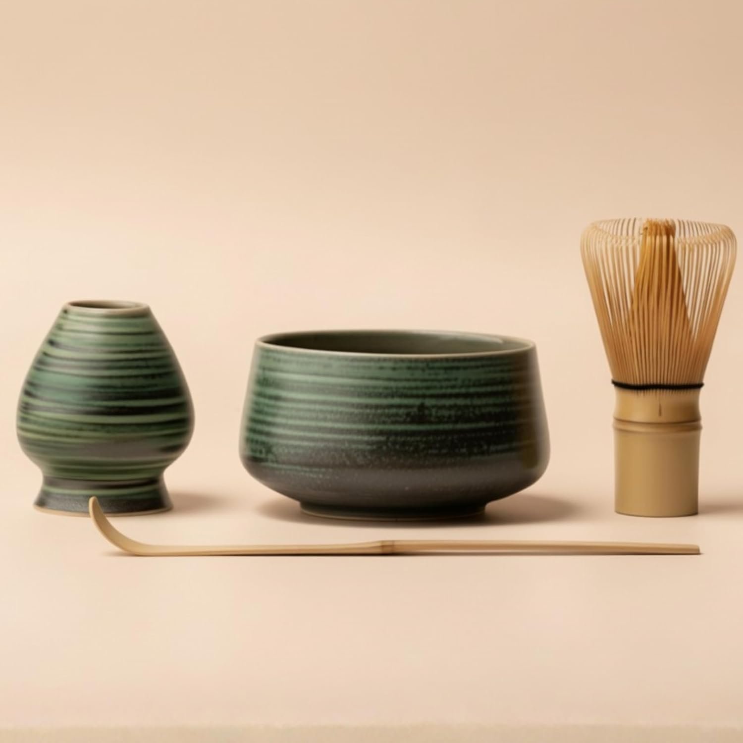 Atellya Green Adelaide Matcha Set – Bowl, Whisk, Scoop & Stand Set - Image 5