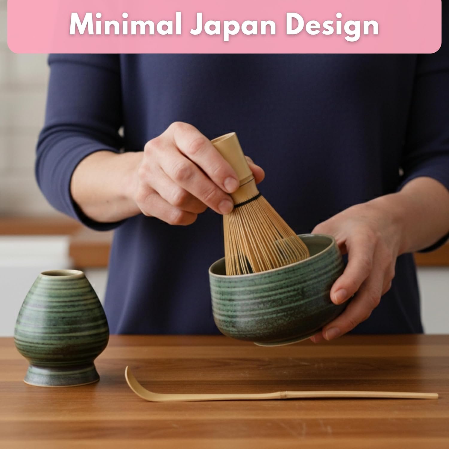 Atellya Green Adelaide Matcha Set – Bowl, Whisk, Scoop & Stand Set - Image 6