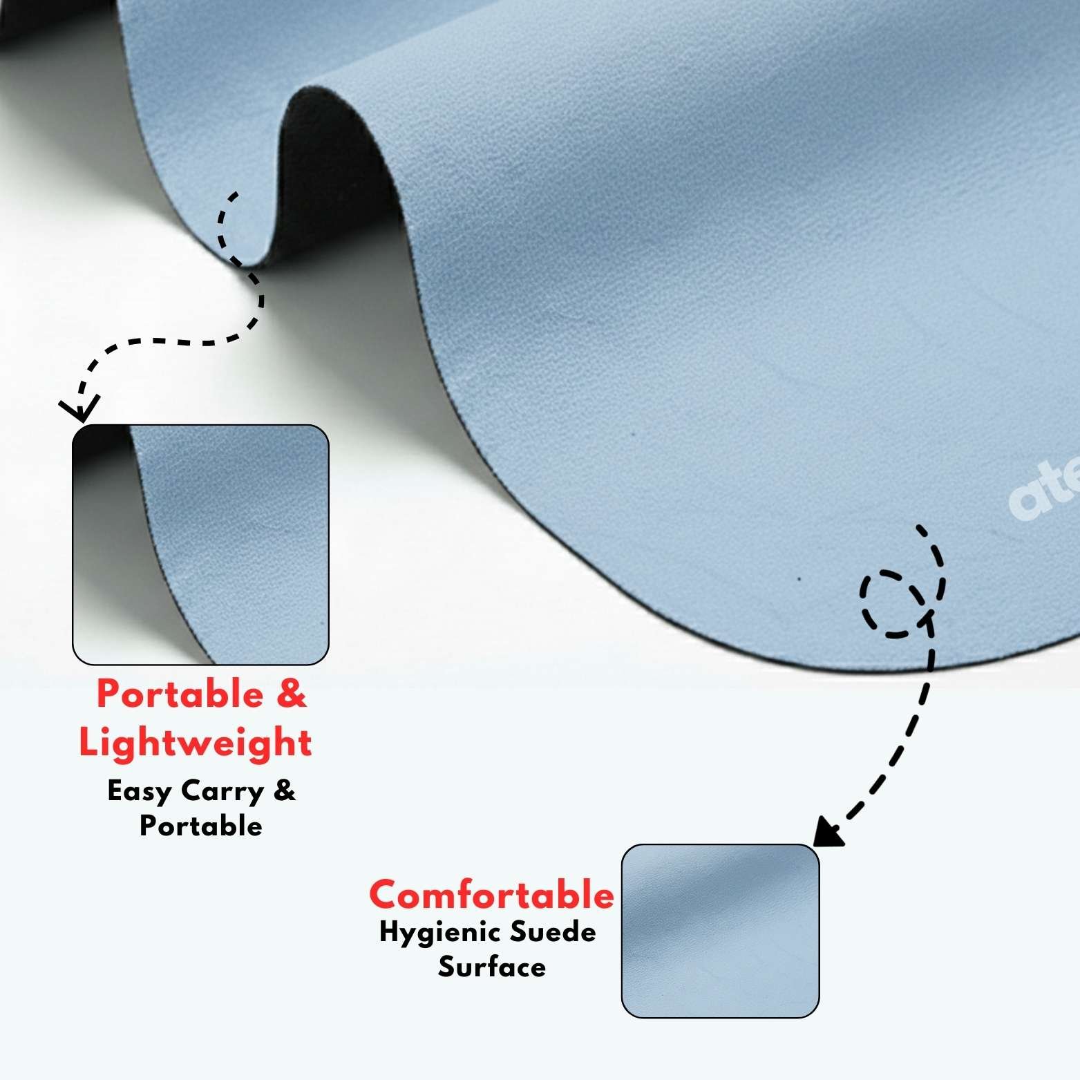 Atellya Pilates Reformer Mat Set – Blue | Non-Slip, Ultra-Light & Hygienic Cover - Image 8